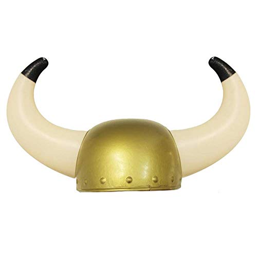 Casco de viking para niños y niñas con dos cuernos para complementar cualquier disfraz de vikingo con estilo nórdico. Disfraz de vikingo. Talla única.