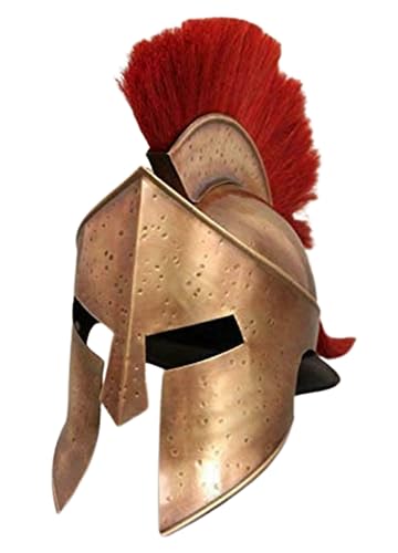 Casco medieval 300 griego rey Leonidas casco antiguo escudo espartano pluma casco histórico caballero guerrero LARP casco cruzado juego de rol lucha disfraz