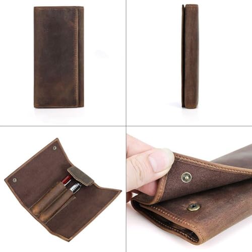 Casiler Baja De Rollo De Lápiz De Cuero Fuente Bolígrafo Bolso Bolsa De Lápiz Retro Handmedhide Pole Polguíneo De Oficina De Escuela De Escuela