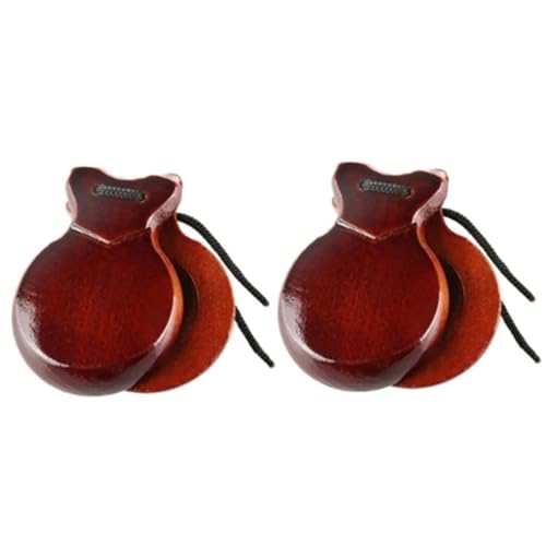 Castanets de Madera, castas de castaño Hechas a Mano españolas, castas de percusión de Manos Tradicionales, Instrumentos educativos de percusión Musical Tablero de aplausos de Ritmo con Cuerdas para