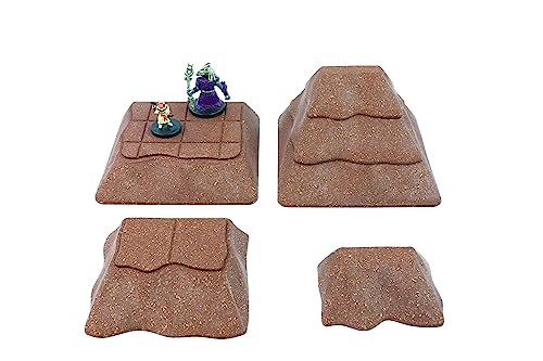 Cavern Dirt Ramps: juego de mesa y RPG Terrain para Dungeons & Dragons, Pathfinder, Castles & Crusades, 13th Age, Runequest, Asunder, Zombicide, Imperial Assault, y mucho más