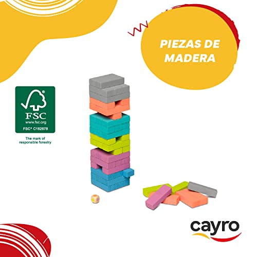 Cayro - Block & Block - + 5 Años - Modelo Moderno y Decorativo - Juego de Mesa - para Niños y Adultos - Elaborado con Madera Natural - 2 a 8 Jugadores