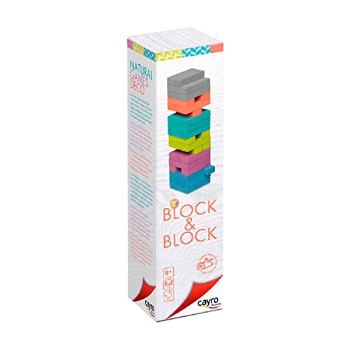 Cayro - Block & Block - + 5 Años - Modelo Moderno y Decorativo - Juego de Mesa - para Niños y Adultos - Elaborado con Madera Natural - 2 a 8 Jugadores