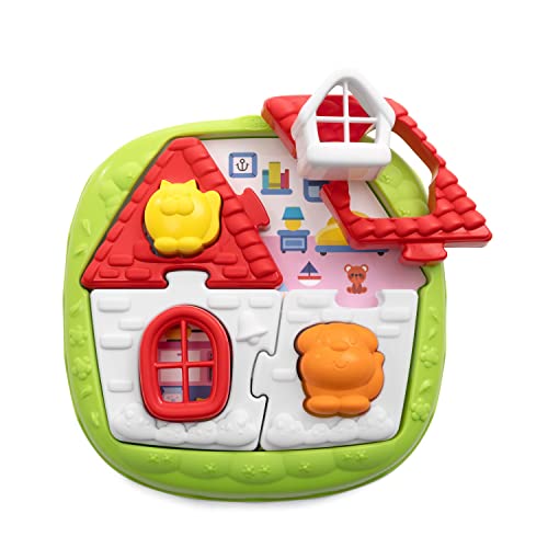 Chicco Puzle House&Farm 2en1, Puzzle para Bebés con 8 Piezas, 8 Figuras, 2 Fondos Ilustrados, Diferentes Escenarios, Fabricado en UE, Juguete Educativo para Niños de 10 Meses a 3 Años