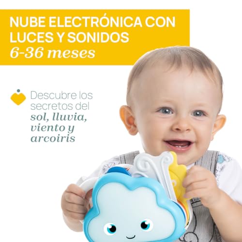 Chicco Weathy La Nube, Juguete Educativo, Descubre el Viento, la Lluvia, el Sol, Arco Iris, Sonidos, Melodías, Actividades Manuales, Luces de Colores, Fomenta Atención y Escucha, Bebés 6-36 Meses