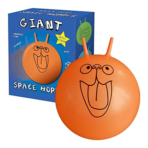 CKB Ltd Bola para saltar, Pelota saltarina Juguetes Jardin Tolva espacial gigante retro extra grande 75 cm para adultos – Inflable incluye bomba de pie soporta hasta 100kg – naranja