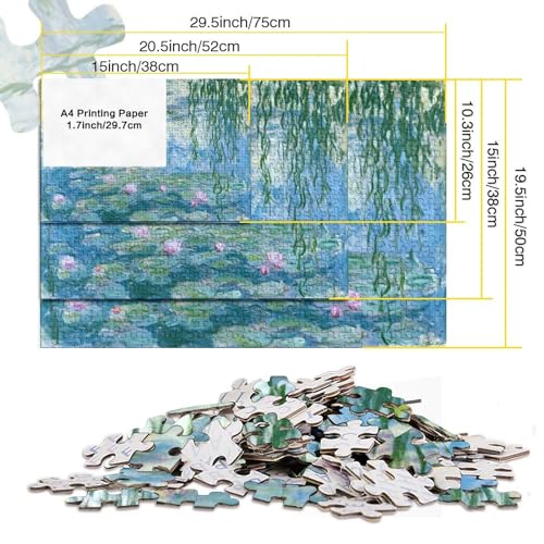 Claude Monet Arte Puzzle, Puzzle Museo para Adultos Y Adolescente, Obra De Artee De Juego De Rompecabezas, Pinturas Mundialmente Famosas Rompecabezas De Impresión 1000pcs