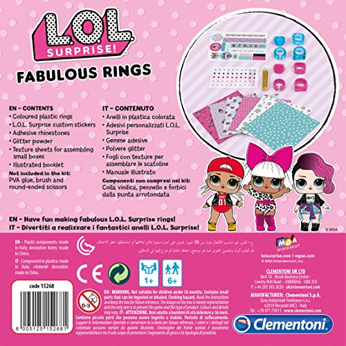 Clementoni - 15268 - Art & Craft - LOL - Fabulous Rings