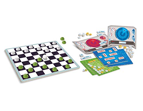 Clementoni - Batalla Naval + Dama Mesa, Juego de Sociedad para Toda la Familia, 2 Jugadores, 6 años +, Fabricado en Italia, Multicolor, 16305