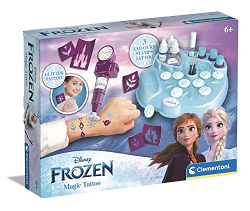 Clementoni-Disney Frozen 2, Juego Manualidades Marvel, Tatuajes Infantiles Totalmente Seguros, a Partir de 6 años (18721), Talla única