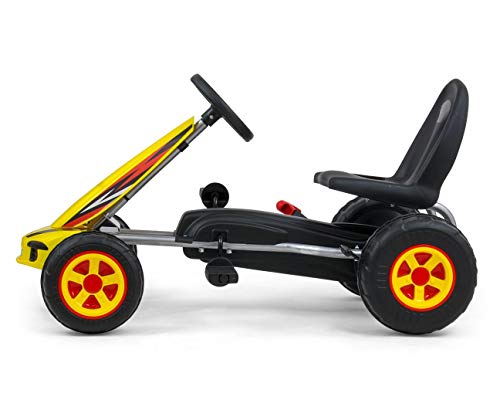 COIL Pedales Gokart, vehículo infantil con pedal, coche infantil, pedales, kart, gokart, ruedas de plástico, carga máxima de hasta 30 kg, para niños a partir de 3 años