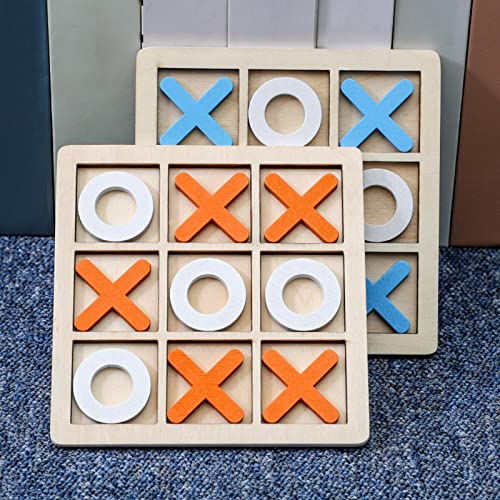 Colcolo Juego de Rompecabezas para niños de la Familia Tic TAC Toe Noughts and Crosses Brain Teaser Hecho a Mano para familias de Interior al Aire Libre