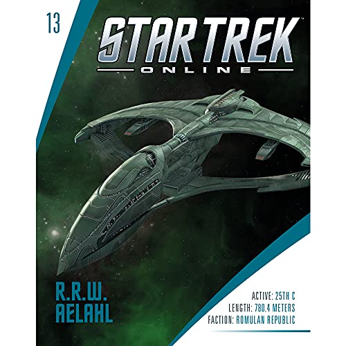 Colección oficial de Star Trek Online Starships | Aelahl-Class Romulan Light Warbird Battlecruiser con revista Número 13 por Eaglemoss Hero Collector