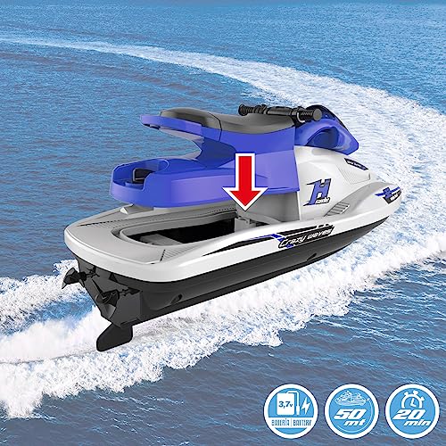 COLORBABY 49987 - Motor Boat Moto de agua teledirigida, Escala 1:47, contiene 2 piezas, batería incluida, barcos teledirigidos, moto de agua rc, radiocontrol, juguetes para niños