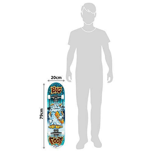 COLORBABY CB Riders - Monopatín, Patinete skate, Big Foot, 79x20 cm, Máx 100 kg, Fabricado de madera, Eje aluminio, Antideslizante, Skateboard niño, Tabla con 4 ruedas PU, Regalo 6 años (85093)