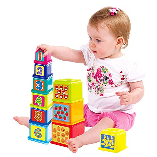 COLORBABY Play, Juego torre de cubos cuadrados (44285)