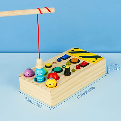 Comius Sharp Busy Board Montessori Juguete, Juguete de Actividad, Interruptor de Luz, Juegos de Pesca para Niños,Educación Temprana para Niños Niñas de 2 3 4 Años