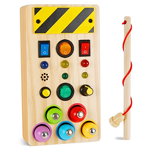 Comius Sharp Busy Board Montessori Juguete, Juguete de Actividad, Interruptor de Luz, Juegos de Pesca para Niños,Educación Temprana para Niños Niñas de 2 3 4 Años