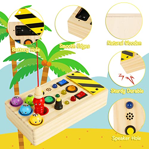 Comius Sharp Busy Board Montessori Juguete, Juguete de Actividad, Interruptor de Luz, Juegos de Pesca para Niños,Educación Temprana para Niños Niñas de 2 3 4 Años