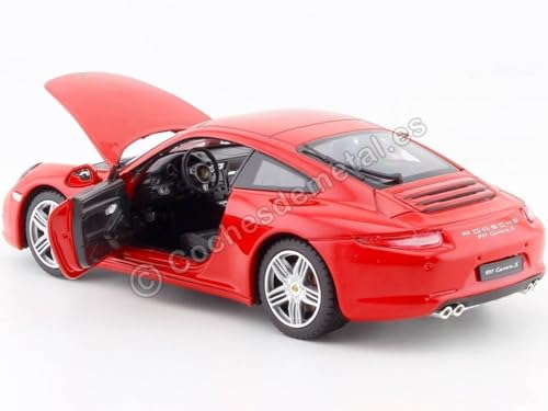 Compatible con 2012 Porsche 911 (991) Carrera S Rojo 1:24 Rastar 56200