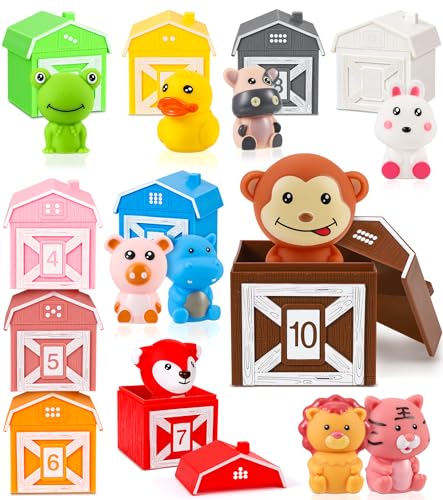 COOLJOY Juguetes Montessori Niños 1 Año 2 Años | 10 PCS Marionetas de Dedo Animales de Juguete Bebe 1 Año | Animales Granja Juguetes Niños 2 Años