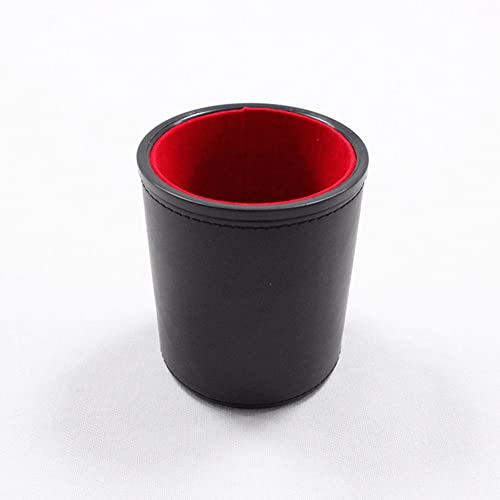 Copa De Dados De Cuero con Tapa, Interior De Terciopelo Rojo para Temblores Tranquilos, Use para Mentiros Juegos De Mesa De Dados