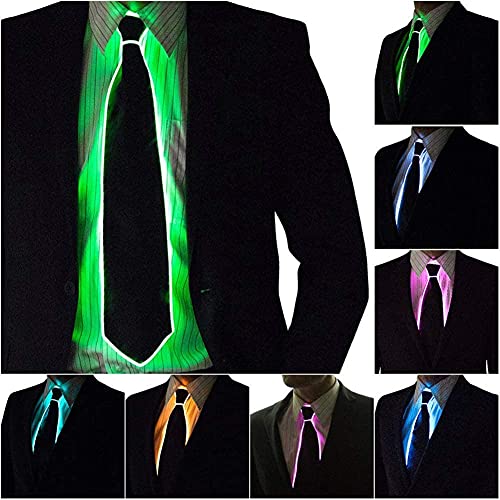 Corbata LED De Neón, Corbatas Iluminadas Corbata LED luminosa Corbata LED con luz Intermitente Ajustable Corbata Con luz LED Para Hombre Corbata Novedosa Para Hombres (Verde)