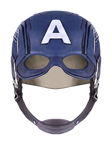 Cosfunmax Máscara de superhéroe de cómics clásica de cabeza completa de látex, casco de Halloween, cosplay, azul marino, talla única, Azul marino