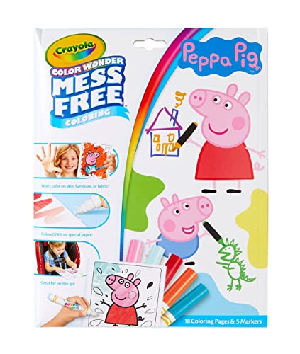 CRAYOLA Color Wonder - Peppa Pig Mess-Free Colouring Book (Includes 18 Colouring Pages & 5 Magic Color Wonder Markers)