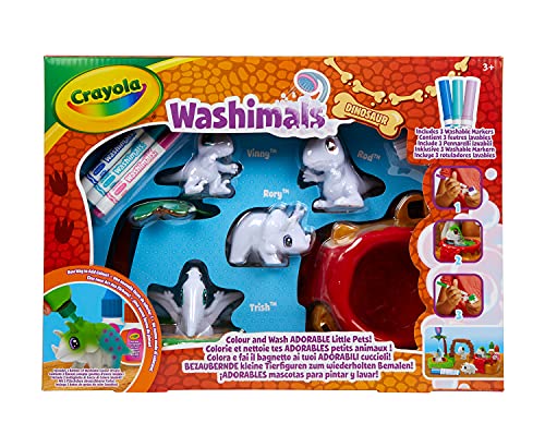 CRAYOLA— Washimals Dinosaurios, Set Isla, Mascotas para Pintar y Lavar, Apto para Niños a Partir de 3 años