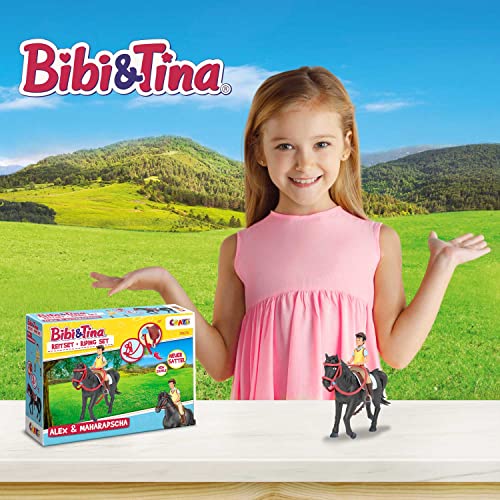 CRAZE Bibi und Tina Figuras Set de Juego, Cabalgando Alex & Caballo MAHARADSCHA, Martinshof Niños Juguetes con Accesorios Caballos Juguetes Niñas y Niños Granja Juguetes 39076