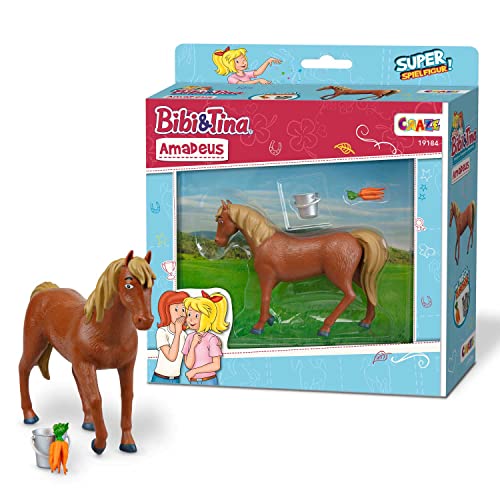 CRAZE Bibi y Tina Figuras Caballos Juguetes Amadeus Figura Pony para coleccionar y Jugar Caballo Figura de Juguete Incluye Accesorios para Caballos Juguetes para niños 19184