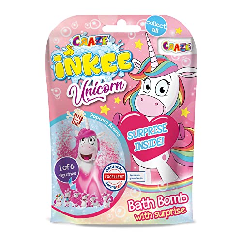 CRAZE INKEE Unicorn Bombas Baño para niños con Sorpresa, Figura de Unicornio, Juguetes baño 18378 (Paquete de 3)