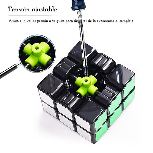 CREADY® Cubo Mágico 3x3 Velocidad, Puzzle De Gran Resistencia, Speed Cube Rompecabezas Educativo para Niños Y Adultos, Tensión Ajustable, Adhesivos De Fibra De Carbono, 5.5 cm