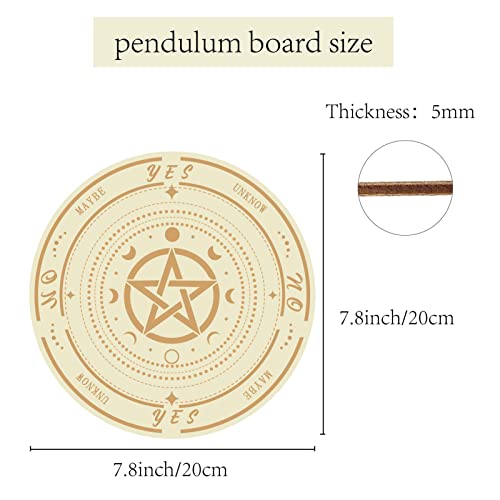 CREATCABIN Pentagrama PénduTablero Madera Bruja Altar Tablero Tallado TabRadiestesia Mensaje Metafísico Brujería Wiccan Altar Suministros Espiritual Adivinación Wicca Meditación 7.8 x 7.8 Pulgada