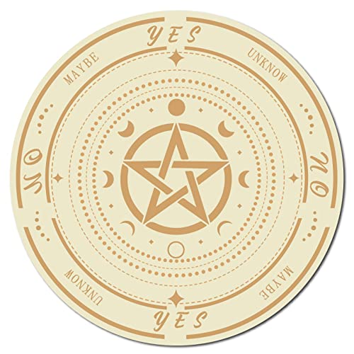 CREATCABIN Pentagrama PénduTablero Madera Bruja Altar Tablero Tallado TabRadiestesia Mensaje Metafísico Brujería Wiccan Altar Suministros Espiritual Adivinación Wicca Meditación 7.8 x 7.8 Pulgada