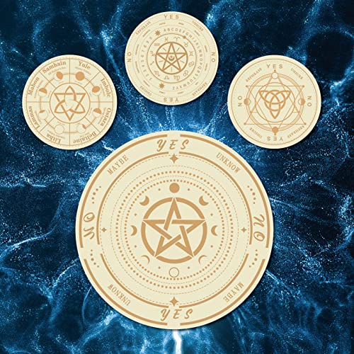 CREATCABIN Pentagrama PénduTablero Madera Bruja Altar Tablero Tallado TabRadiestesia Mensaje Metafísico Brujería Wiccan Altar Suministros Espiritual Adivinación Wicca Meditación 7.8 x 7.8 Pulgada