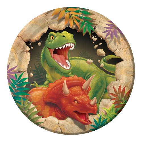 Creative Converting Dino Blast 8 Count Paper Dinner Plates, papel, Dino Blast., 6.75 Inch