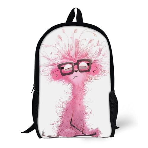 CRJUS Pink Monkey Mochilas Escolares Mochilas Infantiles Monkey 3D Mochilas Para Estudiantes De Primaria Y Secundaria 17inch