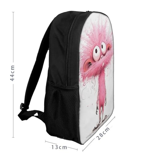 CRJUS Pink Monkey Mochilas Para Niños,Monkey Bolsos De Viaje, Bolsos De Computadora, Mochilas Para Adolescentes 17inch