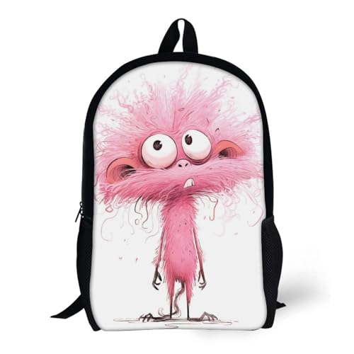 CRJUS Pink Monkey Mochilas Para Niños,Monkey Bolsos De Viaje, Bolsos De Computadora, Mochilas Para Adolescentes 17inch