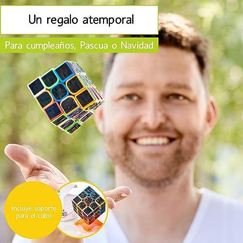 CUBIDI Cubo de Magico 3x3, Propiedades Optimizadas para la Velocidad para Principiantes y Usuarios Avanzados para Niños Pegatina de Carbono Pieza, Tipo Newyork