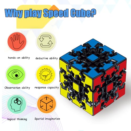 Cubo MáGico,Gear Cube, Speed Cube,Cubo mecánicos Giratorio 360 Grados,Adecuado para Juegos de Rompecabezas de Desarrollo Cerebral-A1