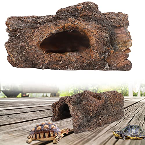 Cueva De Piel De Reptil, Escondite De Tronco De árbol Hueco De Resina, Decoración De Reptiles, Curvas De Corteza De Caverna Para Tronco, Serpiente, Gecko, Ranas, Peces, Decoración De Cueva De Acuario