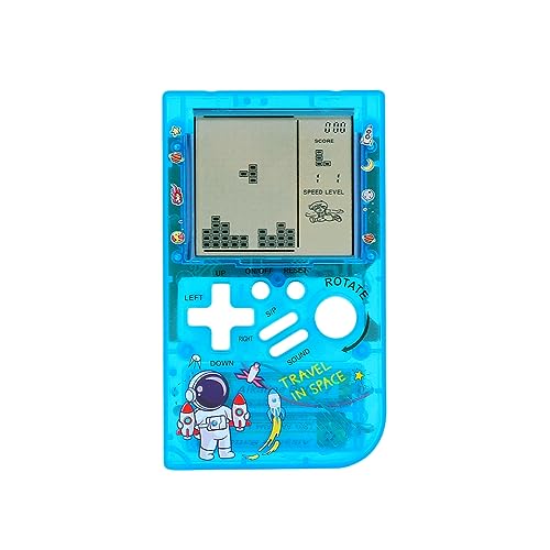 CZT Creativa y transparente pequeña máquina de ladrillo retro máquina de juegos de palma divertida máquina de juegos de rompecabezas regalos para niños estudiantes máquina de juegos de bolsillo (Blue)