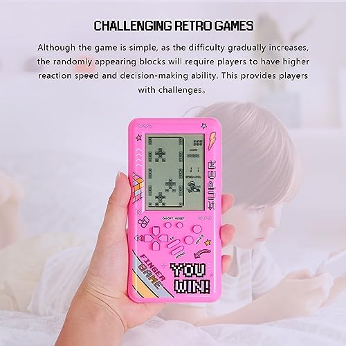 CZT Nueva Consola de Juegos Cuadrados de Pantalla Grande, 23 Juegos de Consola de Juegos de Palma Juegos Infantiles Videojuegos Retro Juguetes Interiores Juguetes de Rompecabezas al Aire Libre (Pink)