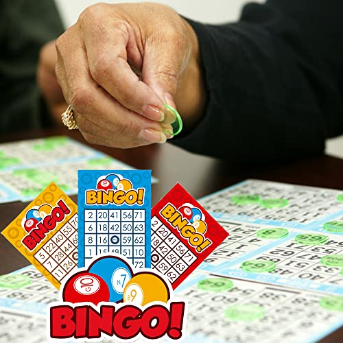 Dacefloy Juego de bingo magnético 1 barra magnética y 6 colores, 100 fichas de anillo de metal transparente para marcas de juego, suministros de matemáticas (verde)