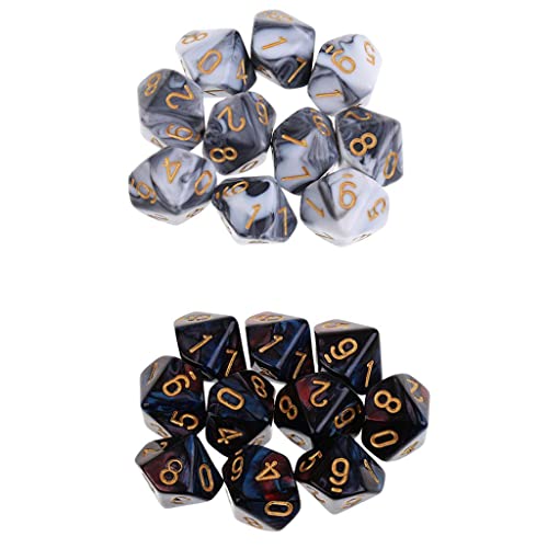 dailymall 20 Piezas de Dados Poliédricos de 10 Caras para Juegos de de Dragones Y Mazmorras