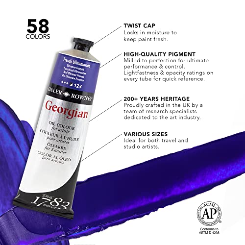 Daler Rowney Georgian - Pintura al óleo - magníficos colores - 225 ml - Rojo escarlata