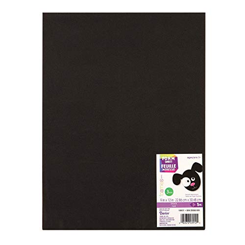 Darice Bulk Buy Foamies Foam Sheet Black 3mm thick 9 x 12 inches (10-Pack) 1189-27 by Bulk Buy